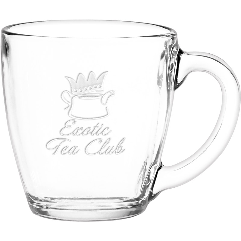 16 oz. Glass Bistro Coffee Mug - Deep Etched