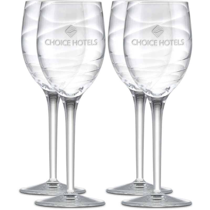 9.5 oz. Romantica White Wine Set of 4-Deep Etched