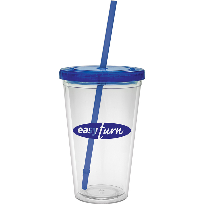 16 oz. Classic Carnival Cup - Color Lid and Straw