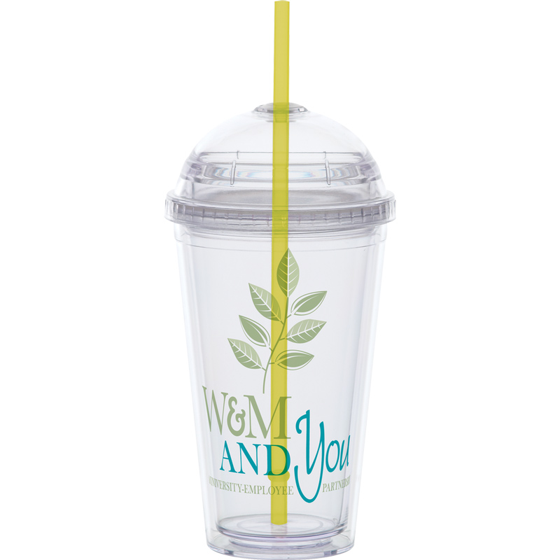 Vivid Print Carnival Cup-Color Straw, Clear Lid