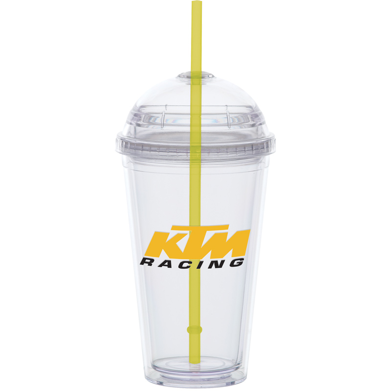 16 oz Dome Lid Cup- Clear Lid, Color Straw