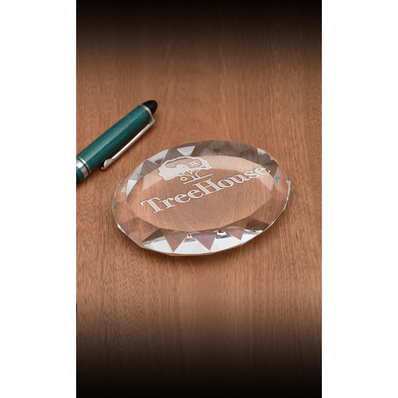 Faceted Oval Paperweight